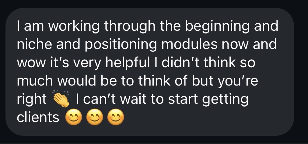 Student message — working through the modules