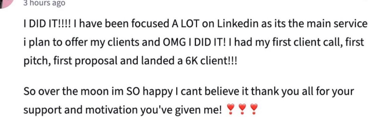 Student, first client signed
